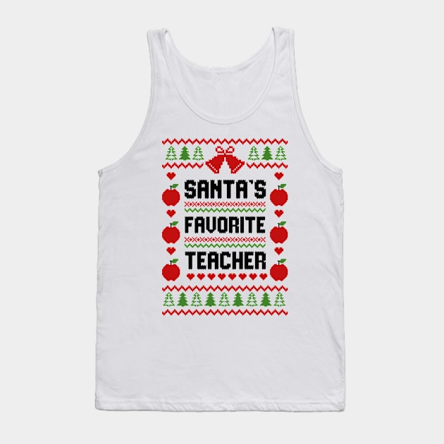 Santa's Favorite Teacher Tank Top by Hobbybox